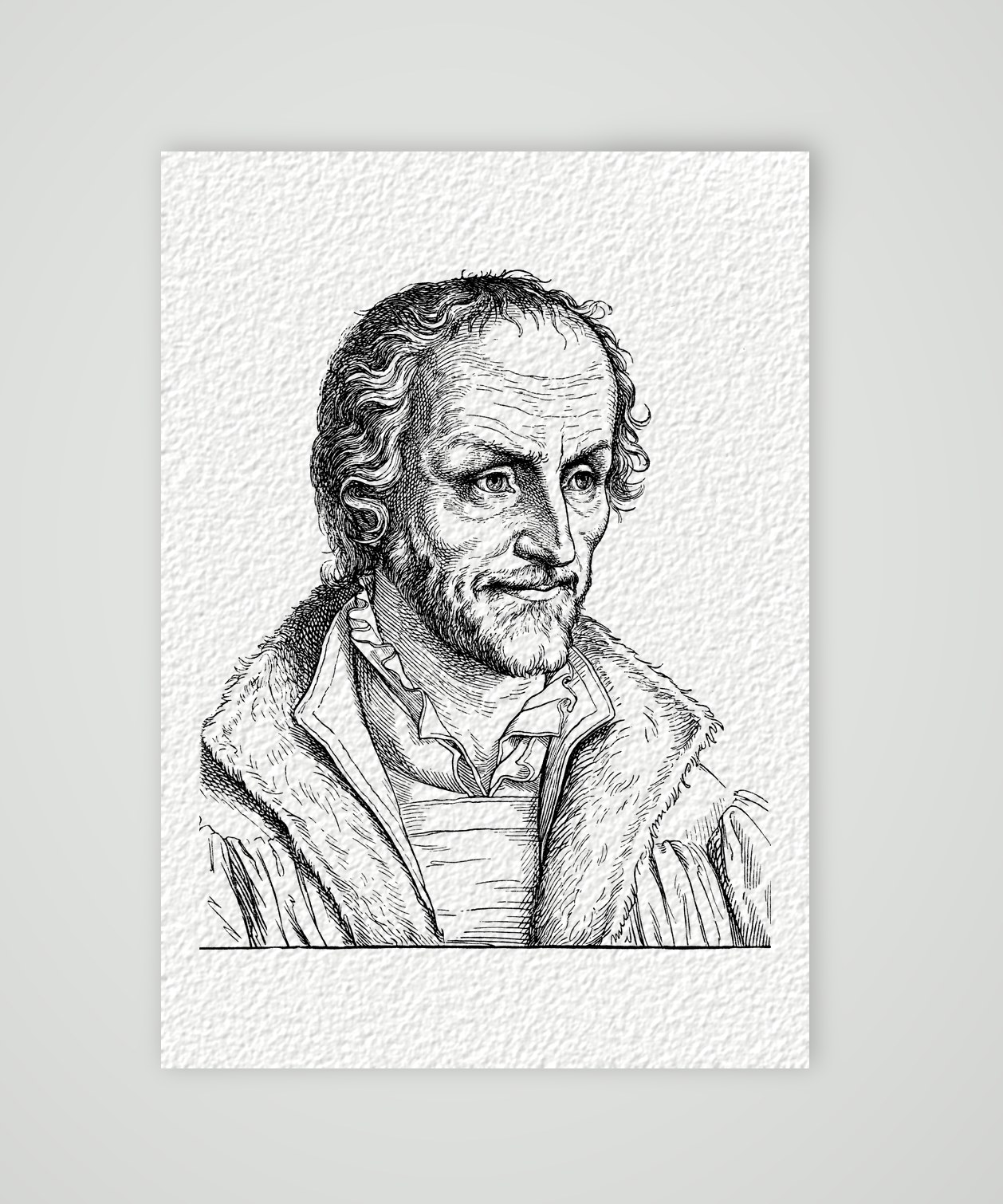Philipp Melanchthon – Bildnis – Holzstich, Kunstdruck auf Hahnemühle-Büttenpapier