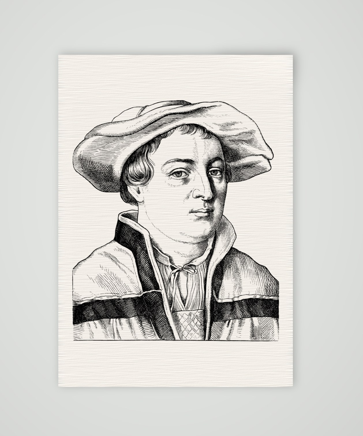 Hans Holbein der Jüngere, Maler – Holzstich, Kunstdruck auf Leinenpapier