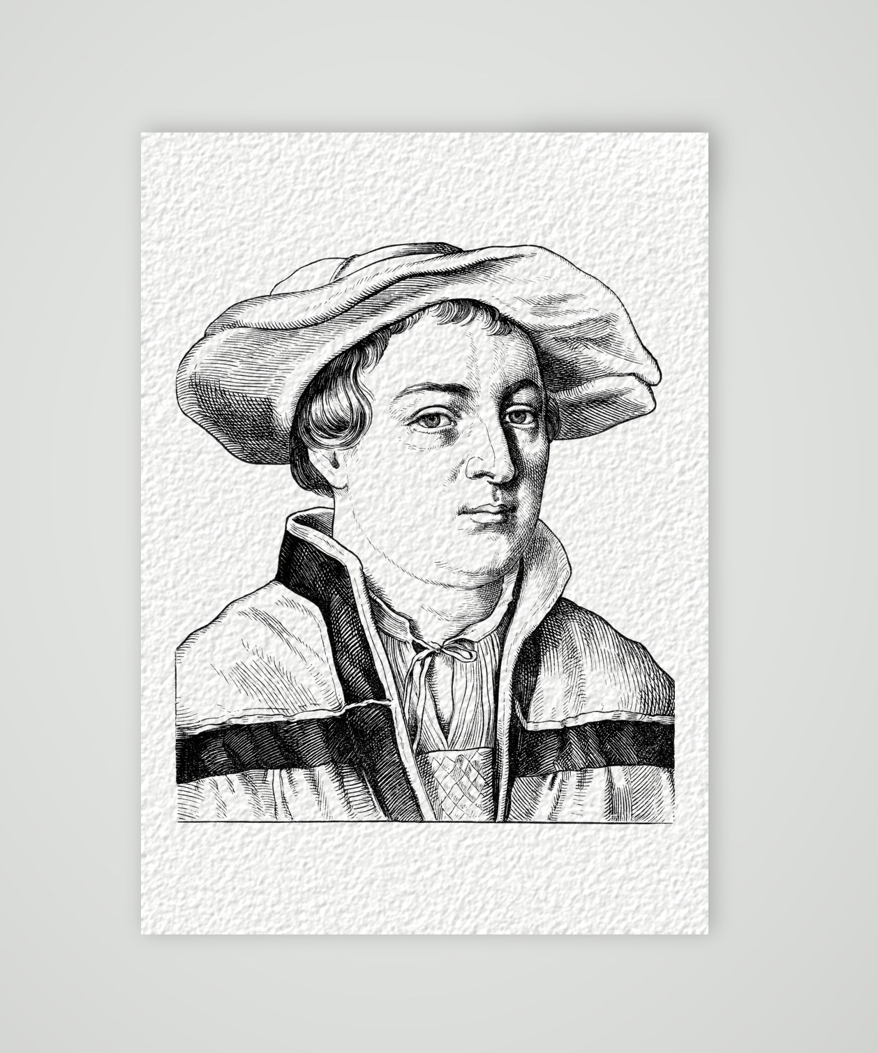 Hans Holbein der Jüngere, Maler – Holzstich, Kunstdruck auf Hahnemühle-Büttenpapier