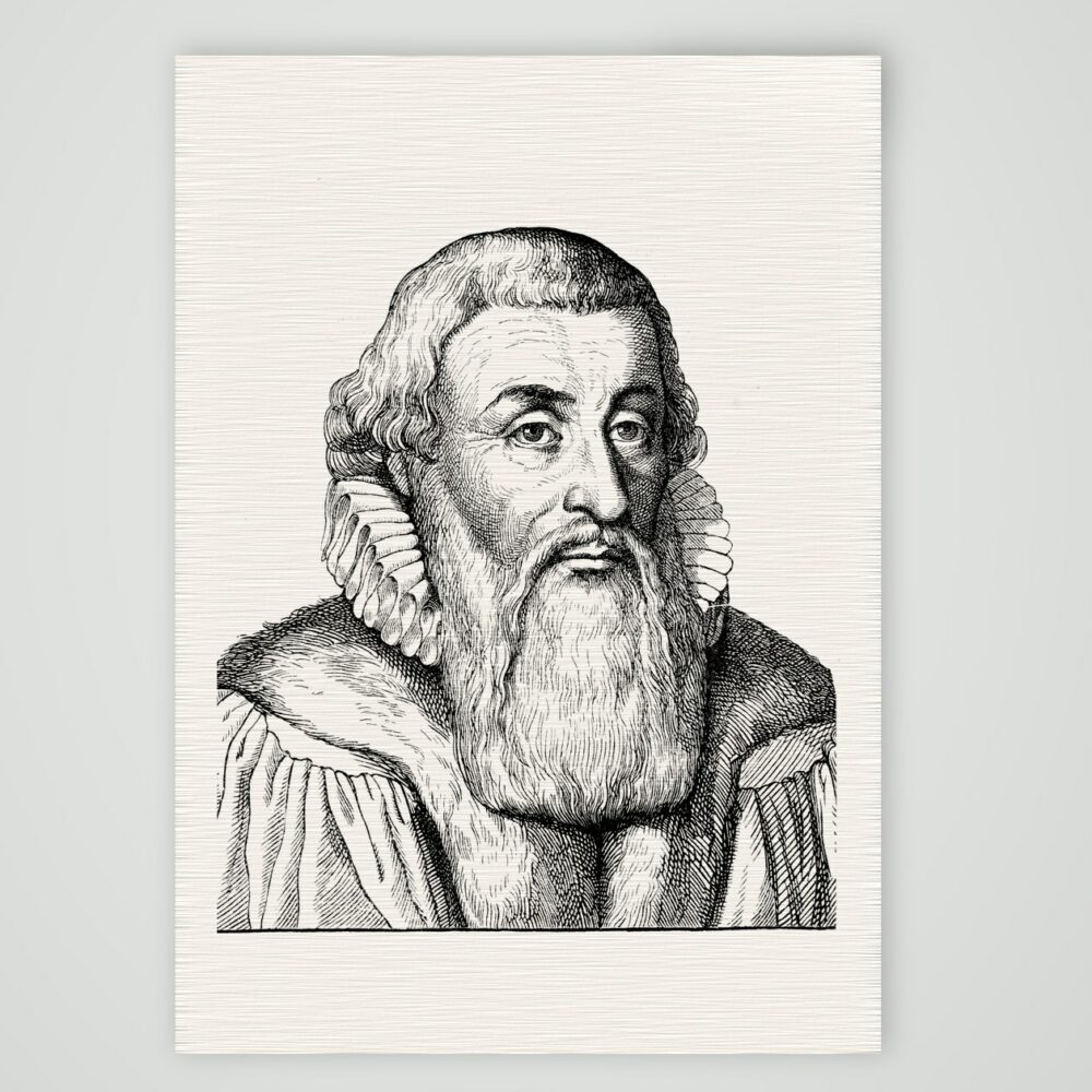 Johann Arndt, Theologe – Holzstich, Kunstdruck auf Leinenpapier