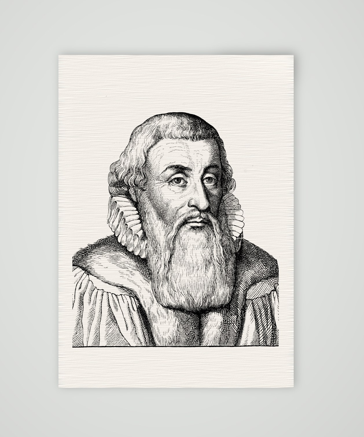 Johann Arndt, Theologe – Holzstich, Kunstdruck auf Leinenpapier