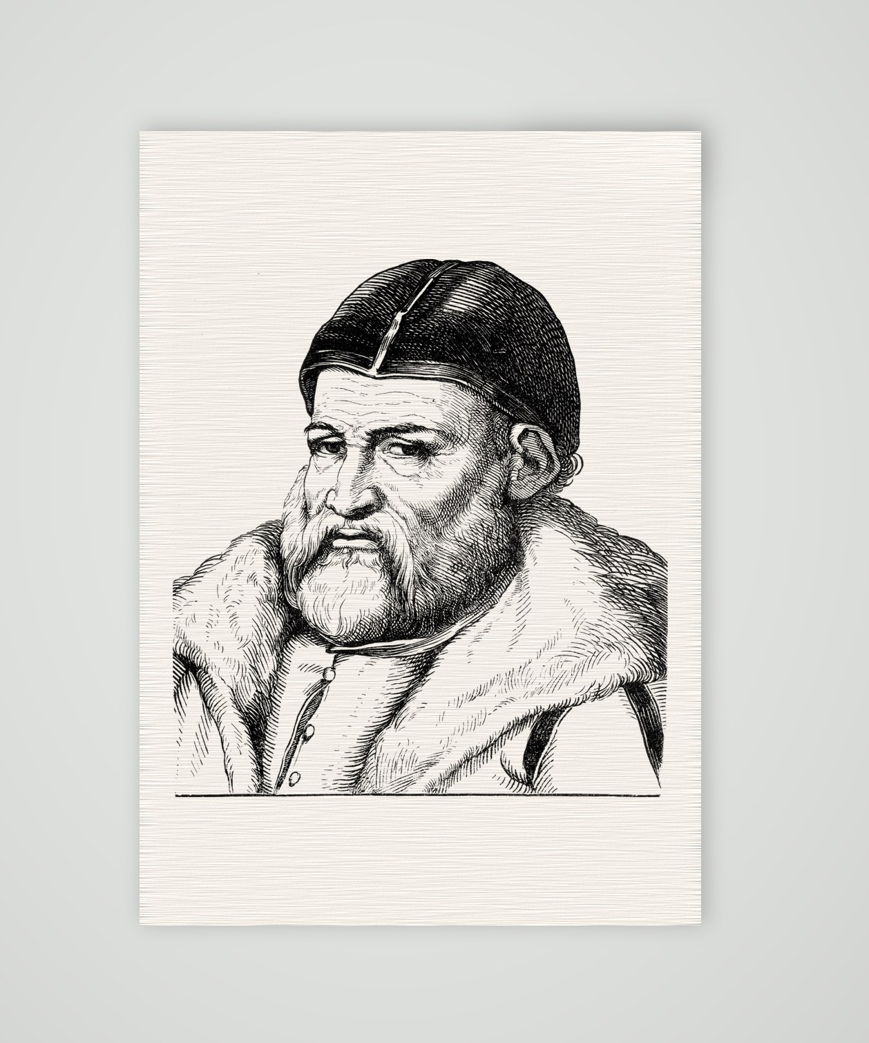 Wilhelm von Grumbach, fränkischer Ritter – Holzstich, Kunstdruck auf Leinenpapier