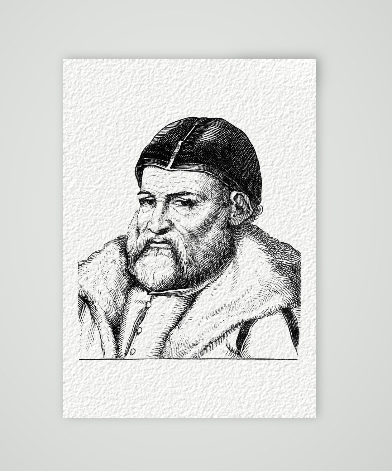 Wilhelm von Grumbach, fränkischer Ritter – Holzstich, Kunstdruck auf Hahnemühle-Büttenpapier