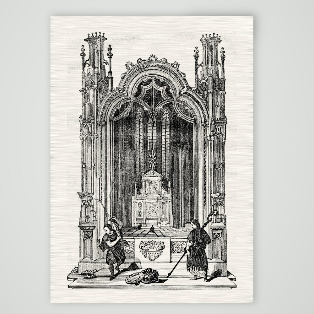 Köln, Dreikönigenkapelle im Dom – Holzstich, Kunstdruck auf Leinenpapier