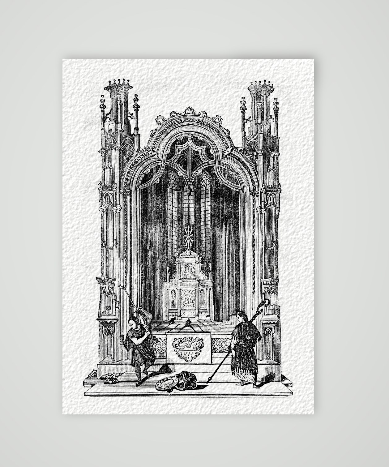 Köln, Dreikönigenkapelle im Dom – Holzstich, Kunstdruck auf Hahnemühle-Büttenpapier
