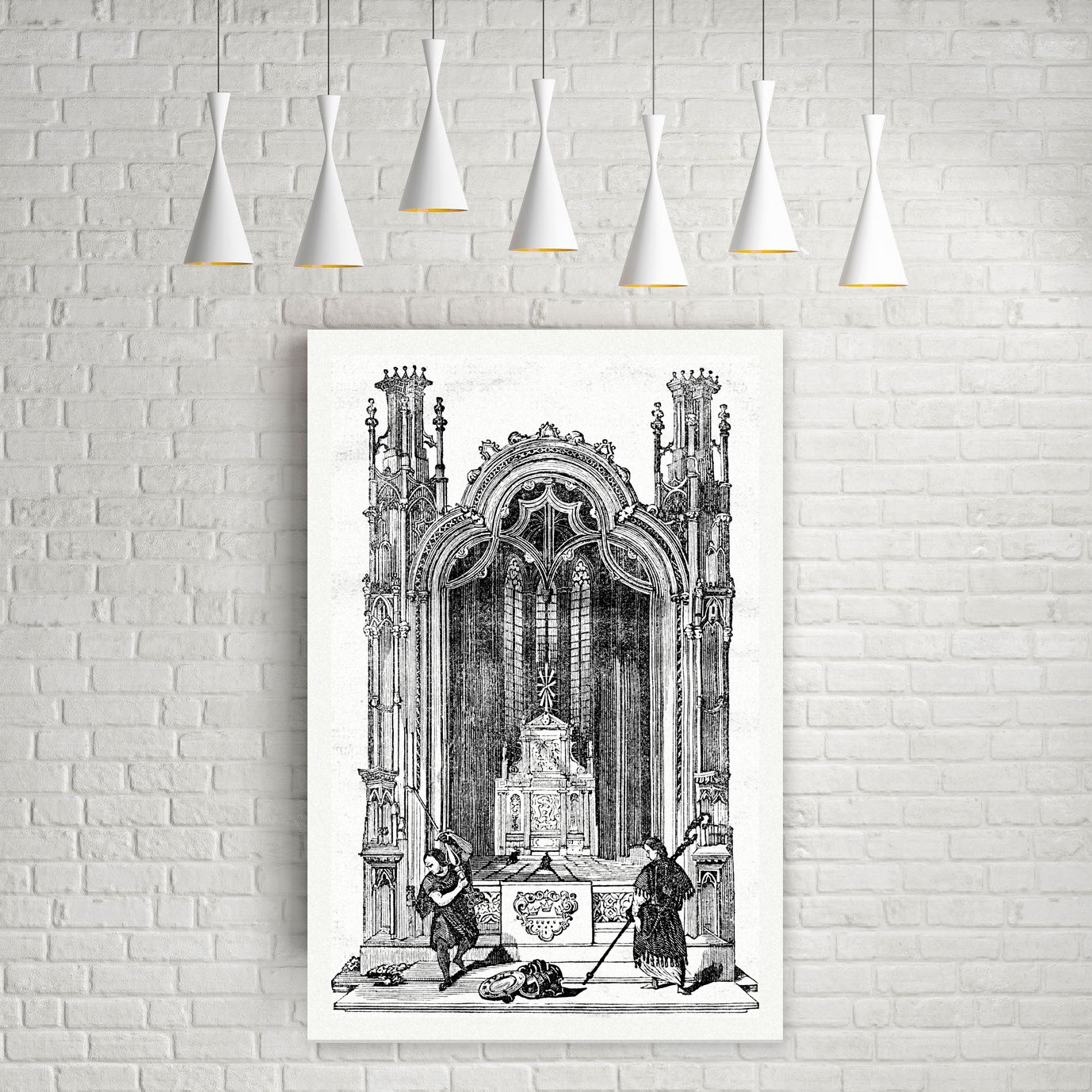 Köln, Dreikönigenkapelle im Dom – Holzstich, Leinwanddruck auf Holzkeilrahmen an der Wand