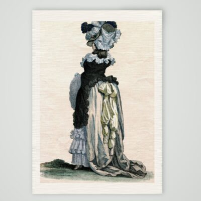 Pariserin um 1786 – Modebild – Holzstich, Kunstdruck auf Leinenpapier