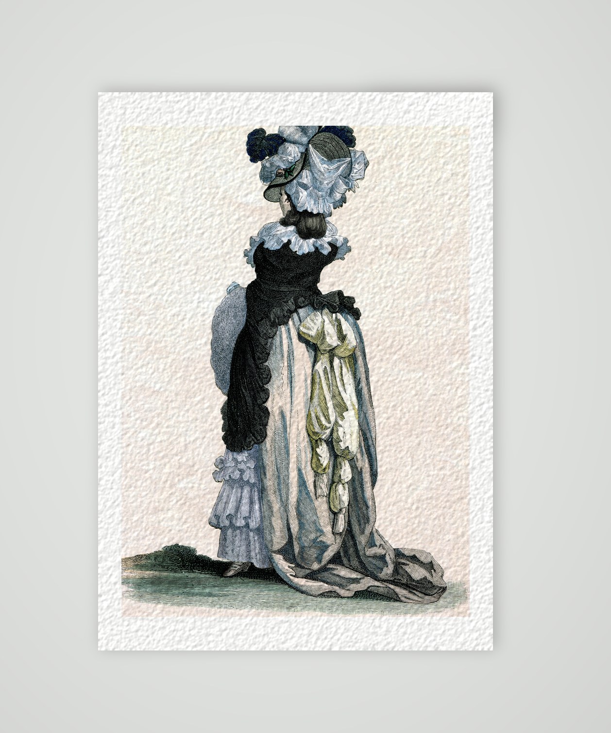 Pariserin um 1786 – Modebild – Holzstich, Kunstdruck auf Hahnemühle-Büttenpapier