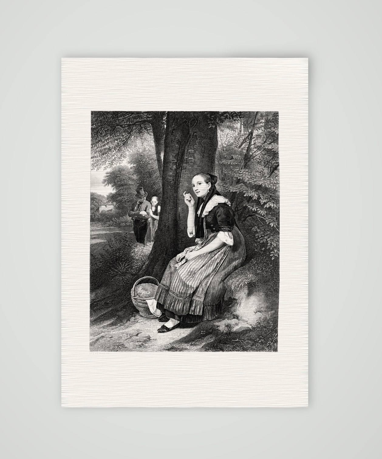 Trina – Biedermeier-Bildnis – Stahlstich, Kunstdruck auf Leinenpapier