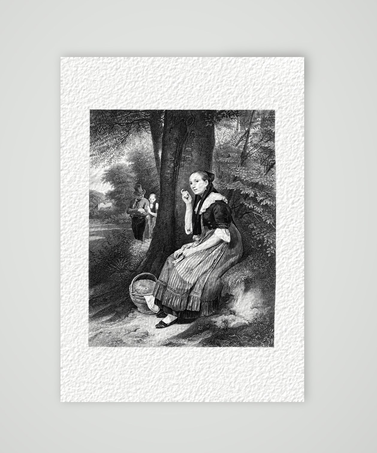 Trina – Biedermeier-Bildnis – Stahlstich, Kunstdruck auf Hahnemühle-Büttenpapier