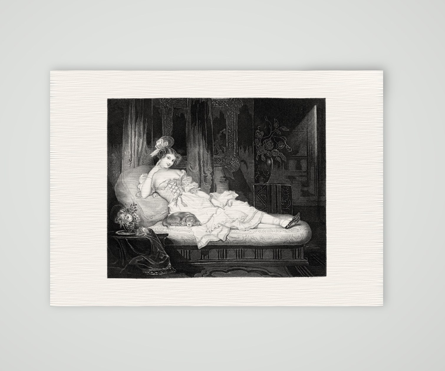 Berta – Biedermeier-Bildnis – Stahlstich, Kunstdruck auf Leinenpapier
