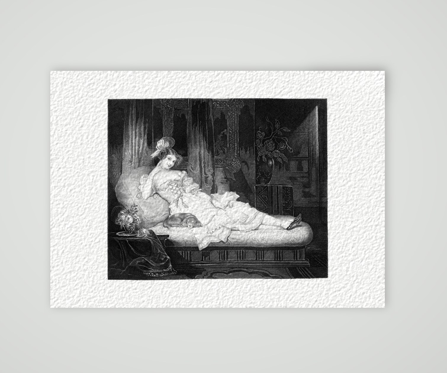 Berta – Biedermeier-Bildnis – Stahlstich, Kunstdruck auf Hahnemühle-Büttenpapier