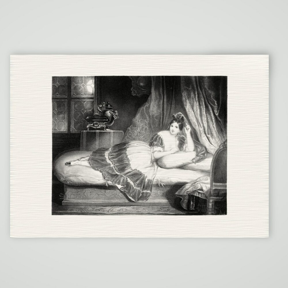 Sidonie – Biedermeier-Bildnis – Stahlstich, Kunstdruck auf Leinenpapier