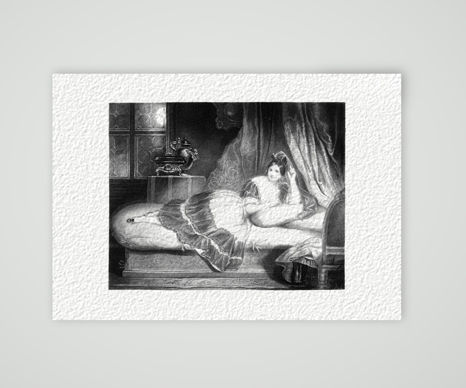 Sidonie – Biedermeier-Bildnis – Stahlstich, Kunstdruck auf Hahnemühle-Büttenpapier