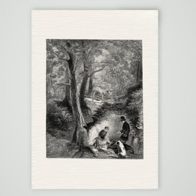 Waidmanns Beute – Stahlstich, Kunstdruck auf Leinenpapier