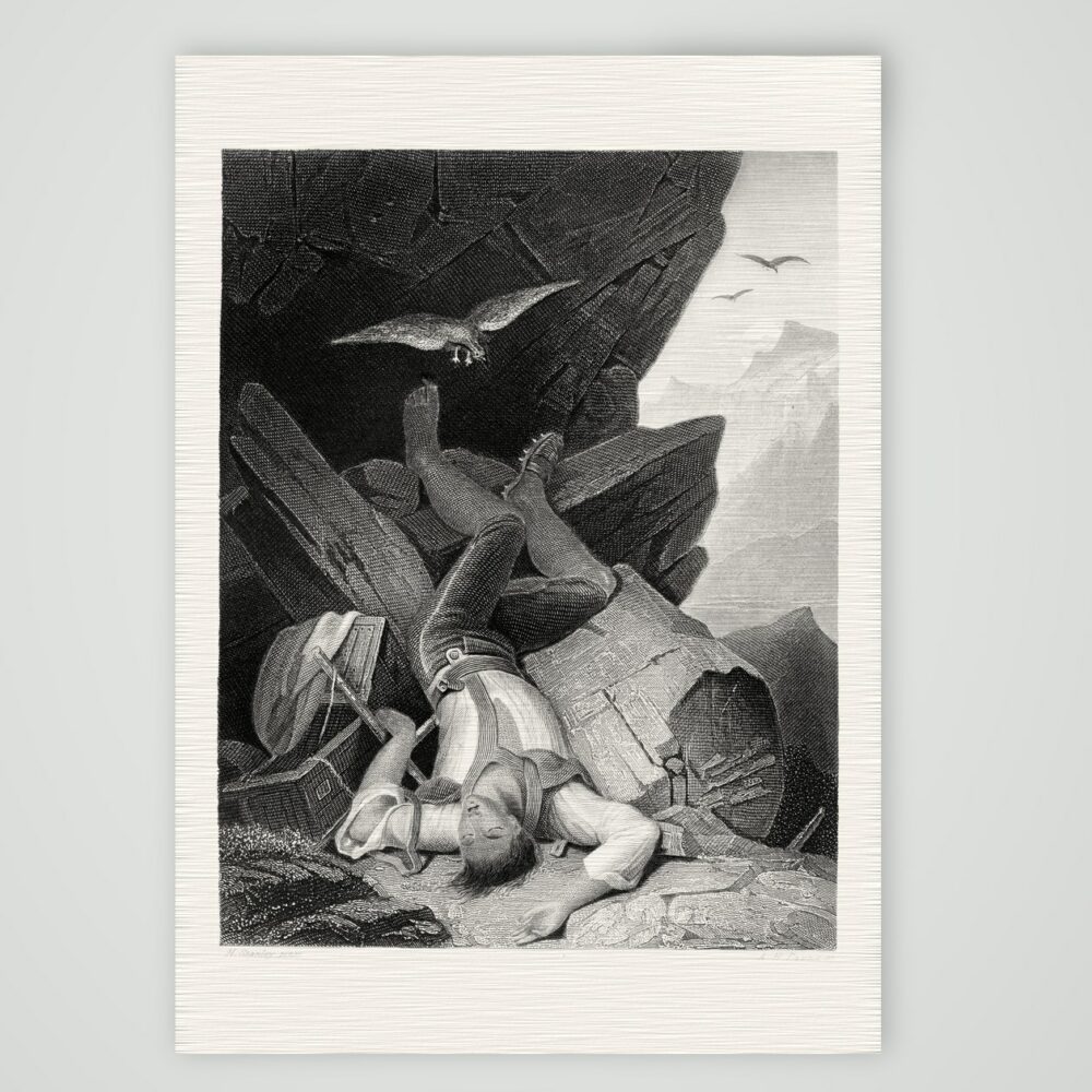 Der Verlorene (Le Malheureux) – Stahlstich, Kunstdruck auf Leinenpapier