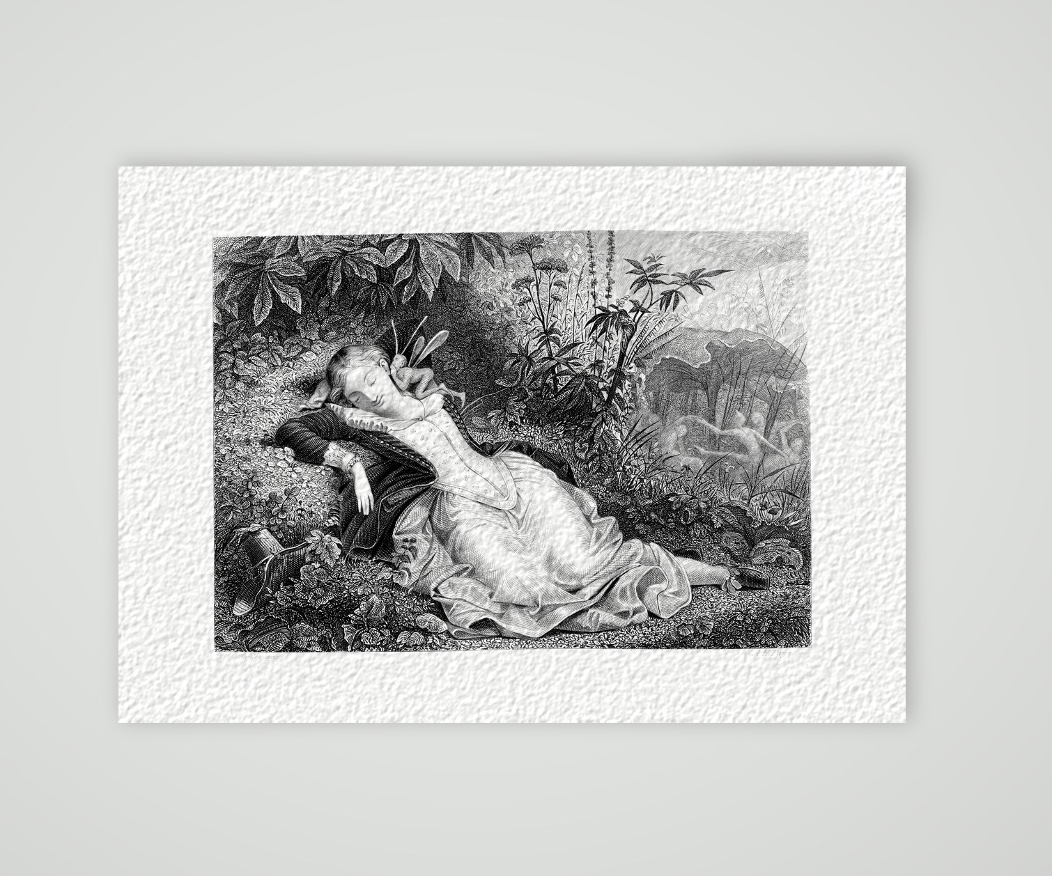 Der Traum (Le Songe) – Stahlstich, Kunstdruck auf Hahnemühle-Büttenpapier