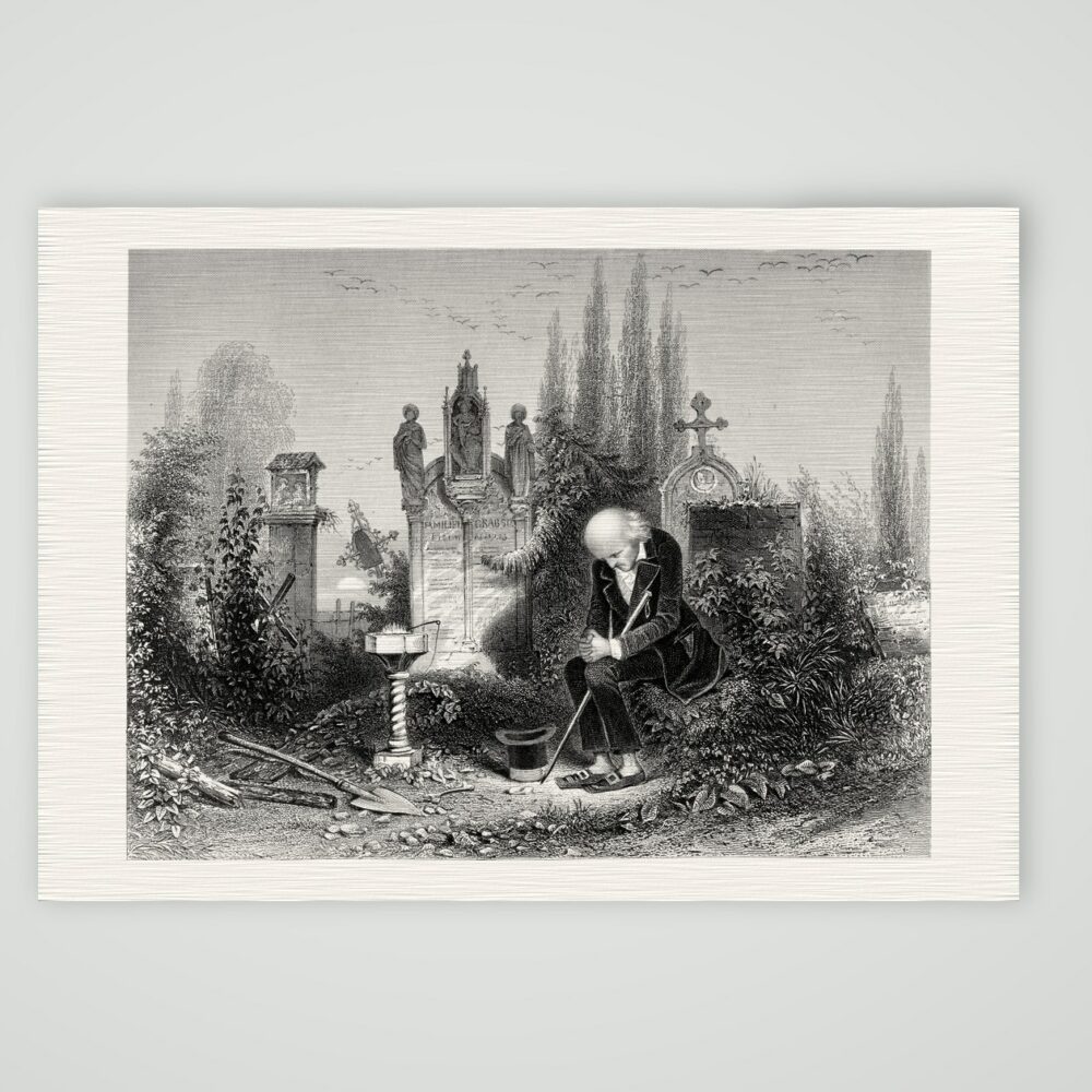 Der Letzte seines Stammes – Stahlstich, Kunstdruck auf Leinenpapier