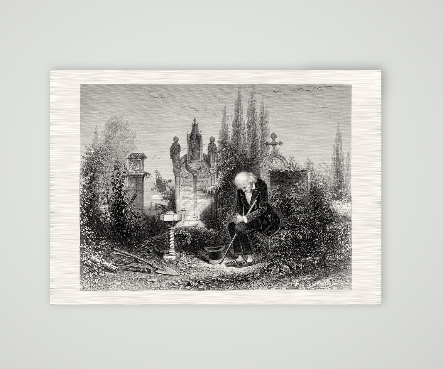 Der Letzte seines Stammes – Stahlstich, Kunstdruck auf Leinenpapier