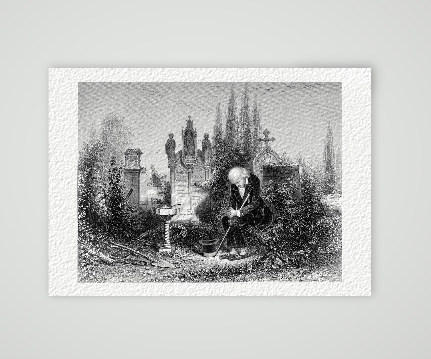 Der Letzte seines Stammes – Stahlstich, Kunstdruck auf Hahnemühle-Büttenpapier