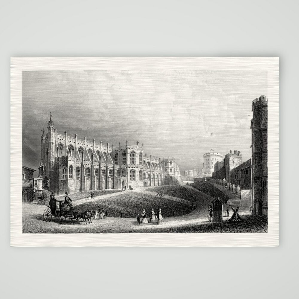 Windsor, St. George’s Chapel – Stahlstich, Kunstdruck auf Leinenpapier