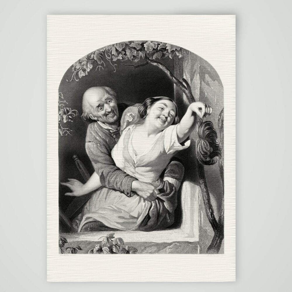 Der beraubte Räuber – Stahlstich, Kunstdruck auf Leinenpapier