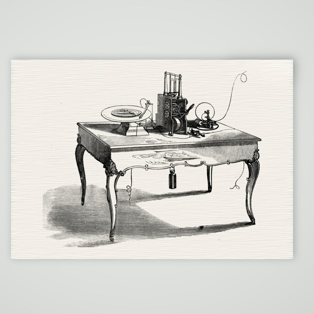 Der Kaufmannstelegraf (Merchant’s Telegraph) – Holzstich, Kunstdruck auf Leinenpapier