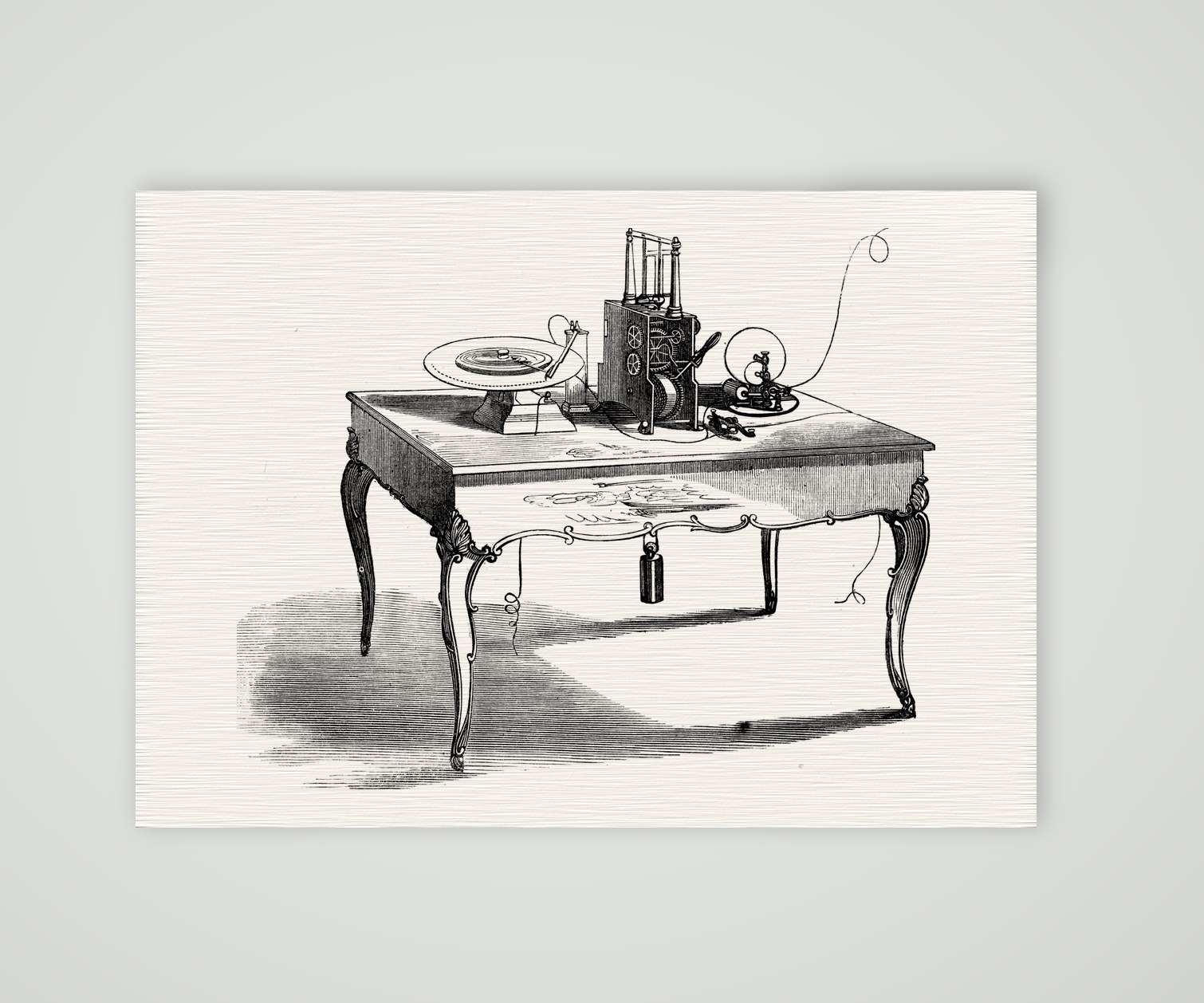 Der Kaufmannstelegraf (Merchant’s Telegraph) – Holzstich, Kunstdruck auf Leinenpapier