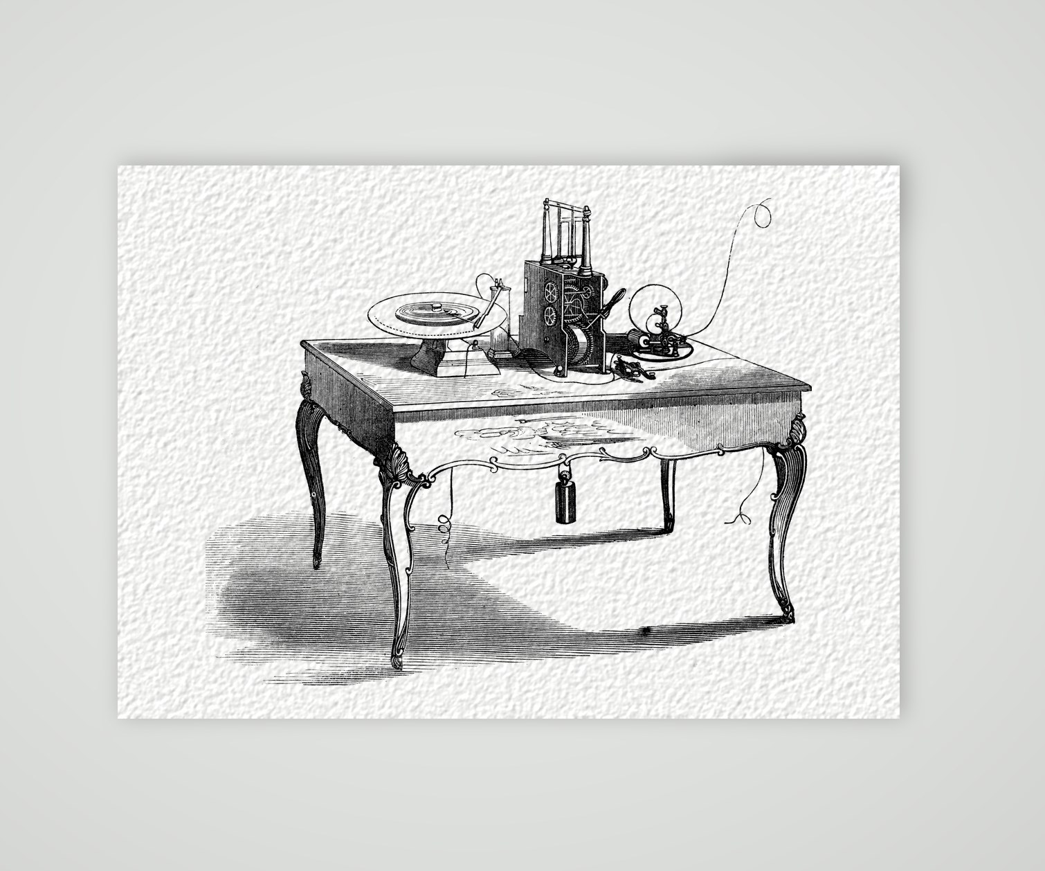 Der Kaufmannstelegraf (Merchant’s Telegraph) – Holzstich, Kunstdruck auf Hahnemühle-Büttenpapier