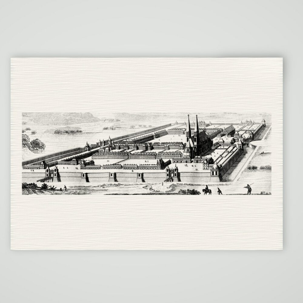 Richelieu, die Planstadt des Kardinals – Kupferstich, Kunstdruck auf Leinenpapier