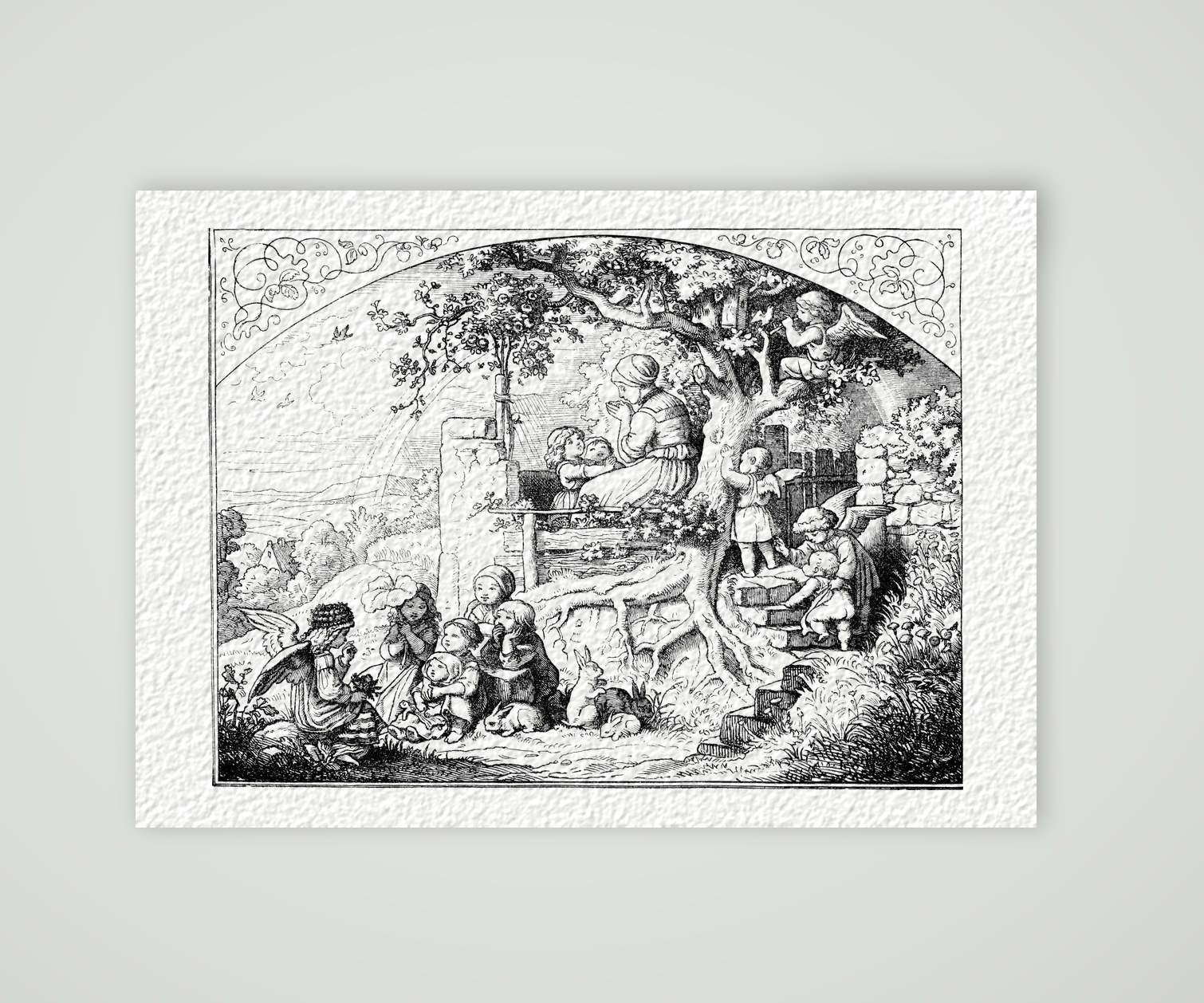 „Dein Reich komme!“ nach Ludwig Richter – Holzstich nach Ludwig Richter, Kunstdruck auf Hahnemühle-Büttenpapier