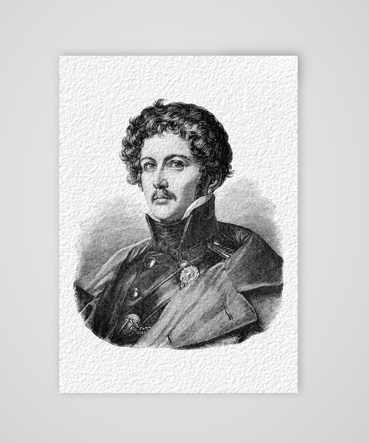 Theodor Körner, Dichter und Lützower Jäger – Holzstich, Kunstdruck auf Hahnemühle-Büttenpapier
