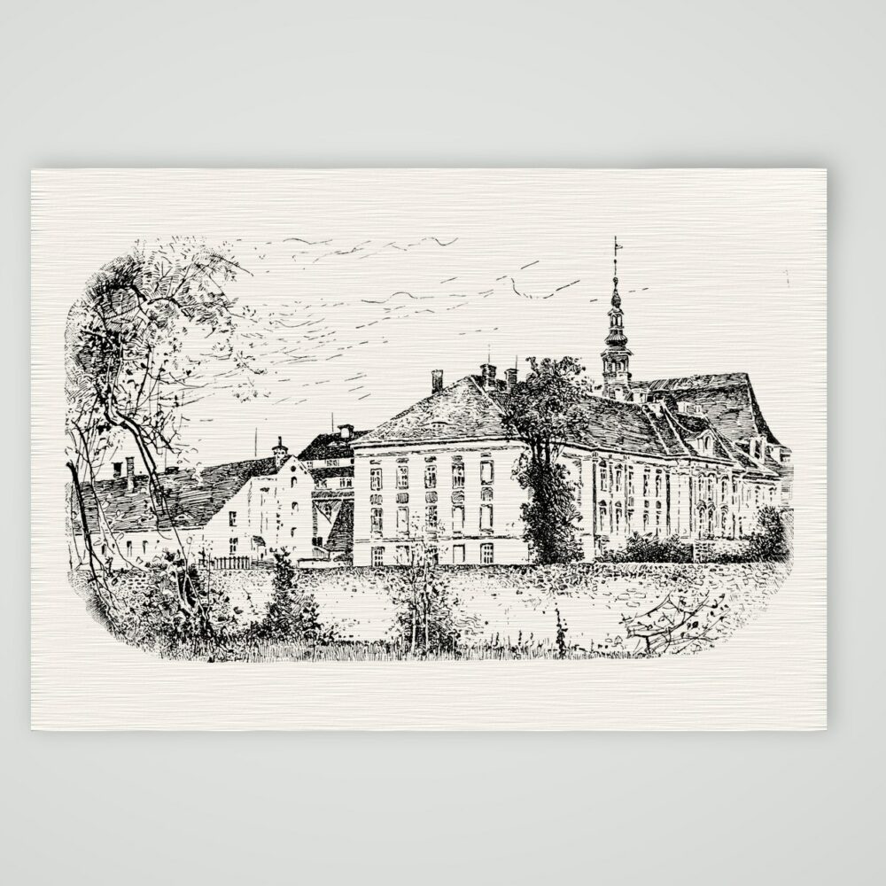 Kloster St. Marienstern – Holzstich, Kunstdruck auf Leinenpapier