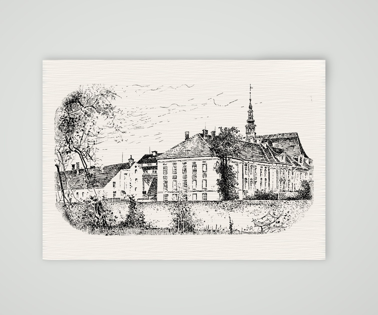Kloster St. Marienstern – Holzstich, Kunstdruck auf Leinenpapier