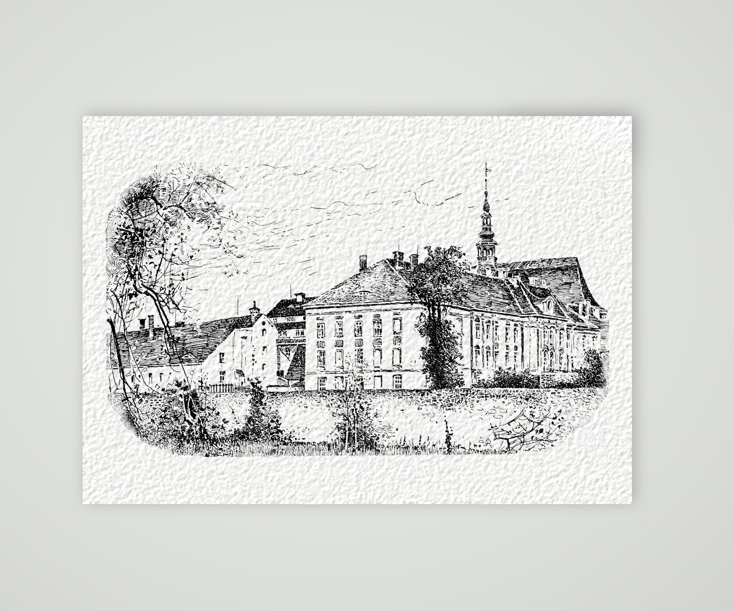 Kloster St. Marienstern – Holzstich, Kunstdruck auf Hahnemühle-Büttenpapier