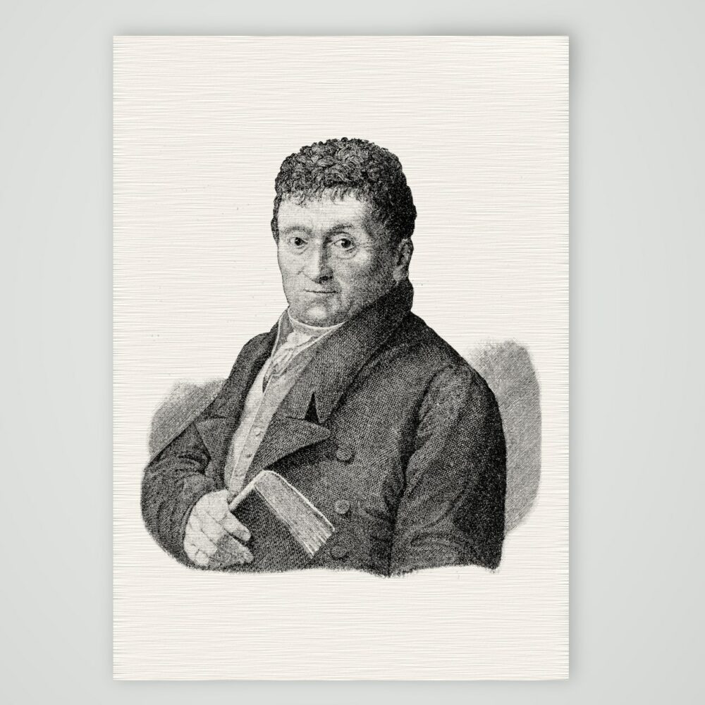 Karl Christoph Traugott Tauchnitz, Leipziger Verleger – Holzstich, Kunstdruck auf Leinenpapier