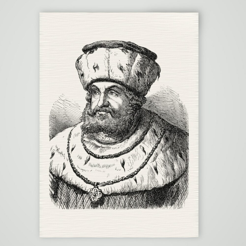 Friedrich der Weise, Kurfürst von Sachsen – Holzstich, Kunstdruck auf Leinenpapier