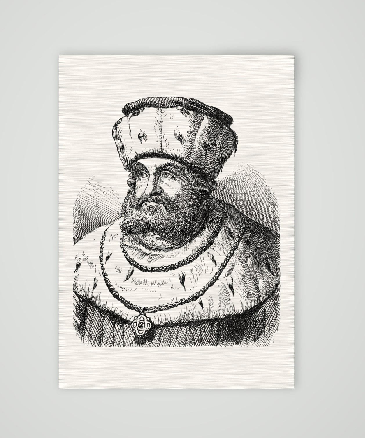 Friedrich der Weise, Kurfürst von Sachsen – Holzstich, Kunstdruck auf Leinenpapier