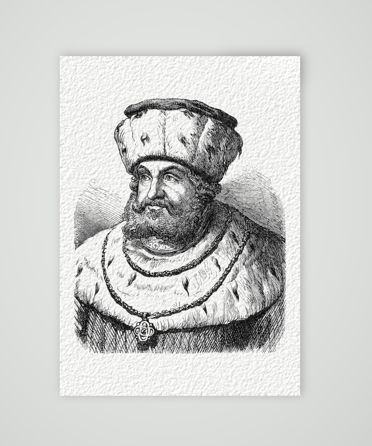 Friedrich der Weise, Kurfürst von Sachsen – Holzstich, Kunstdruck auf Hahnemühle-Büttenpapier