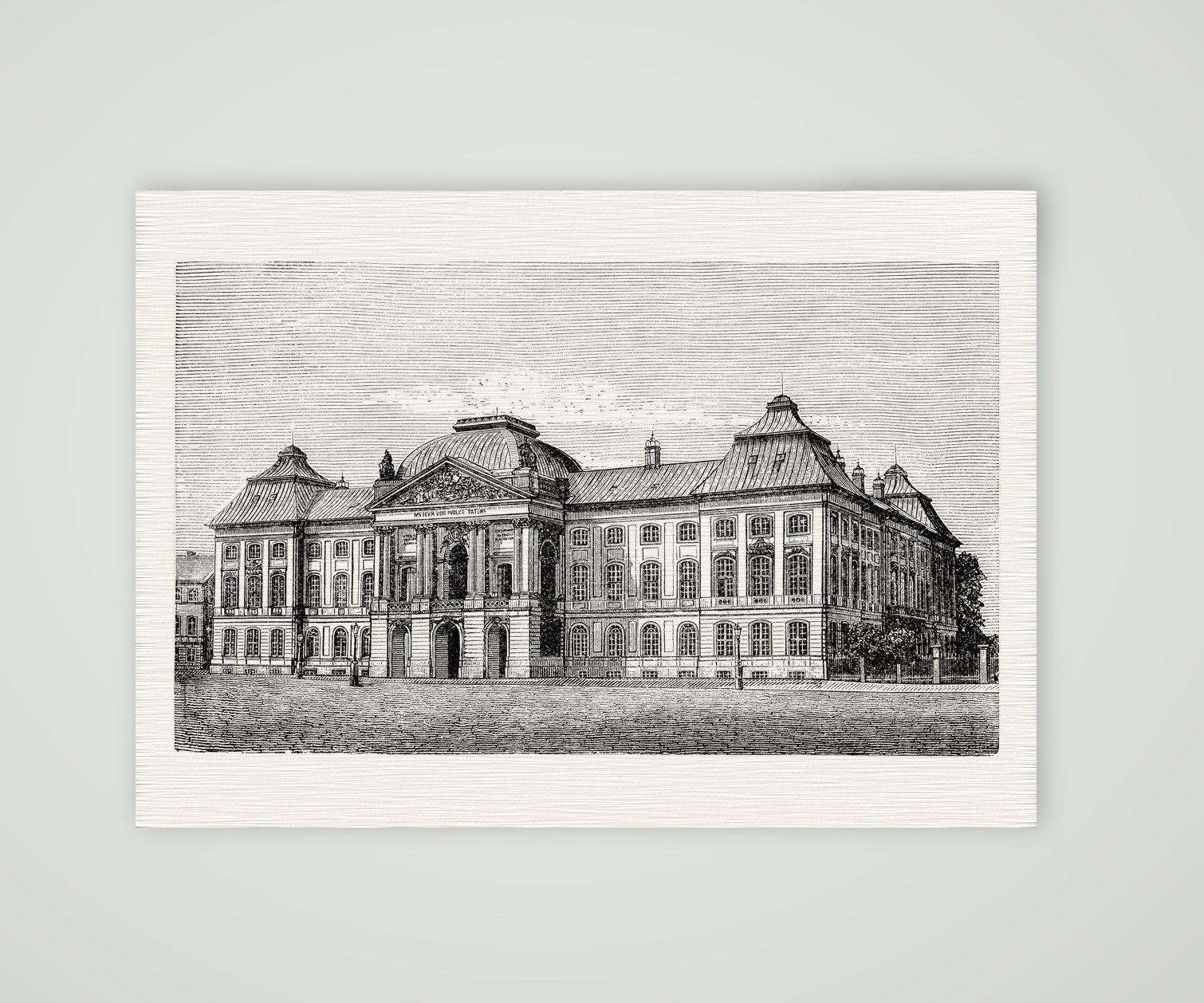 Dresden, das Japanische Palais – Holzstich, Kunstdruck auf Leinenpapier