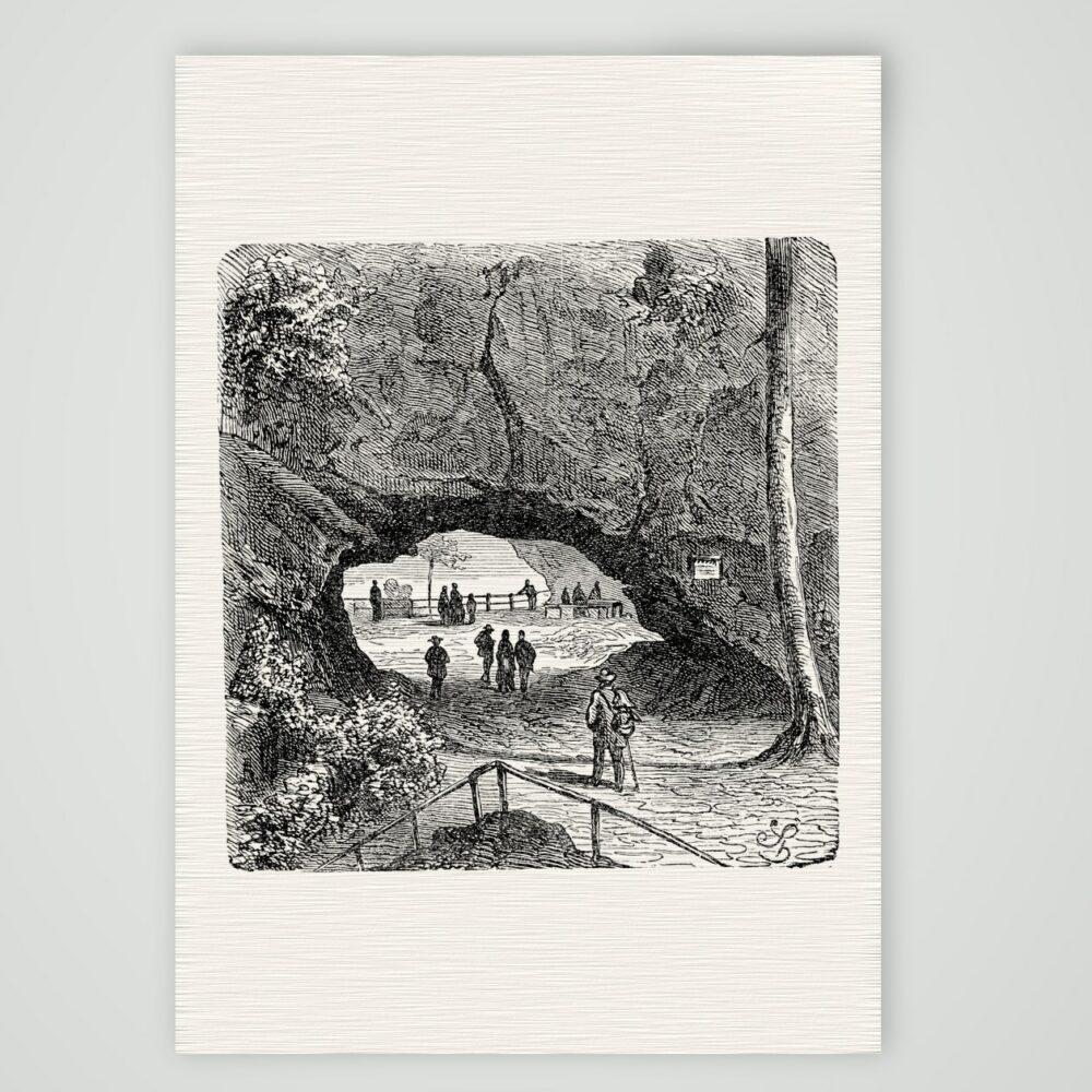 Der Kuhstall in der Sächsischen Schweiz – Holzstich, Kunstdruck auf Leinenpapier