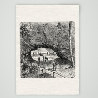 Der Kuhstall in der Sächsischen Schweiz – Holzstich, Kunstdruck auf Leinenpapier