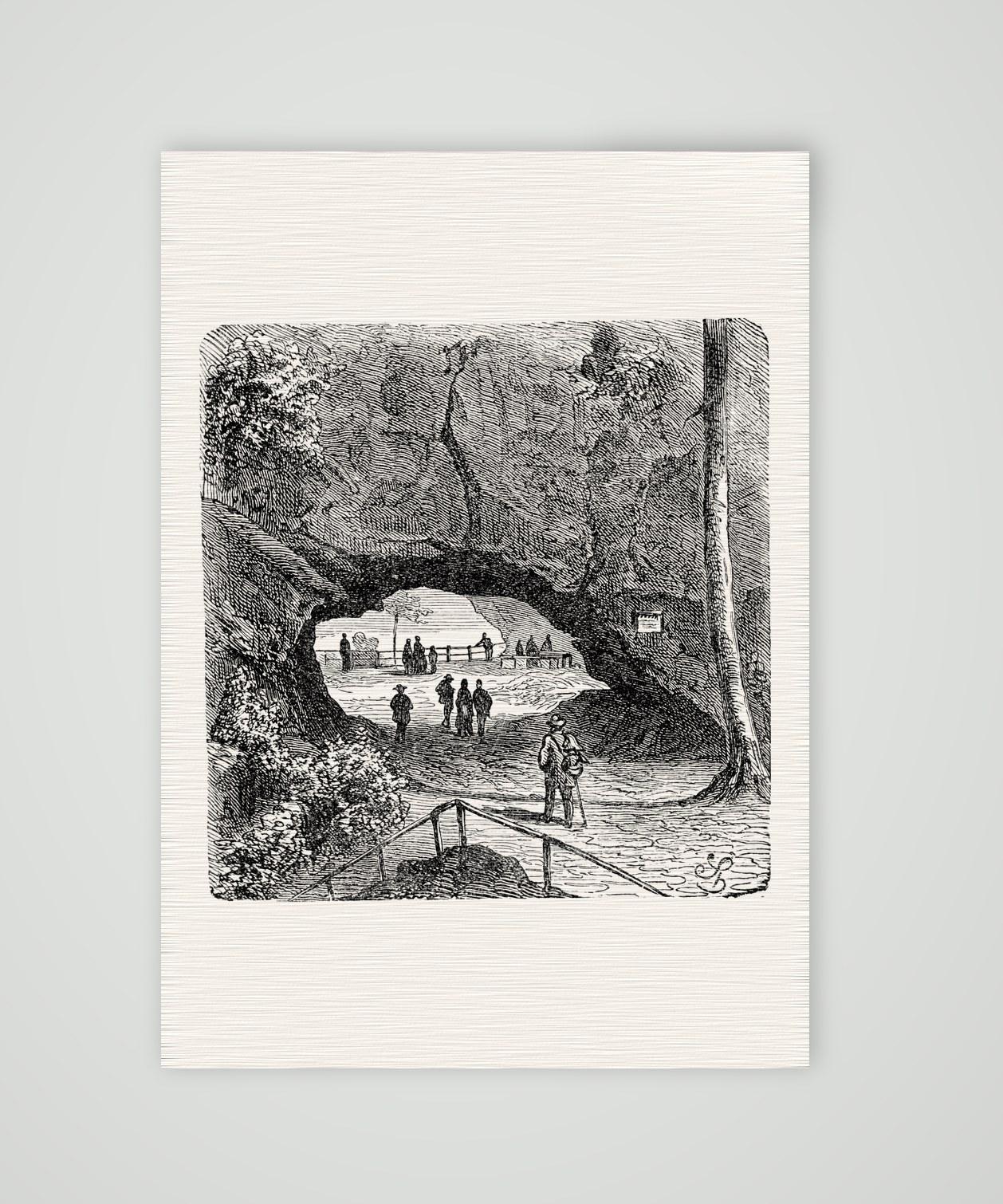 Der Kuhstall in der Sächsischen Schweiz – Holzstich, Kunstdruck auf Leinenpapier