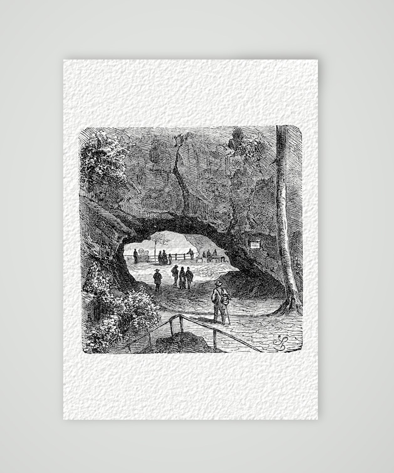 Der Kuhstall in der Sächsischen Schweiz – Holzstich, Kunstdruck auf Hahnemühle-Büttenpapier
