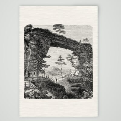Das Prebischtor in der Böhmischen Schweiz – Holzstich, Kunstdruck auf Leinenpapier
