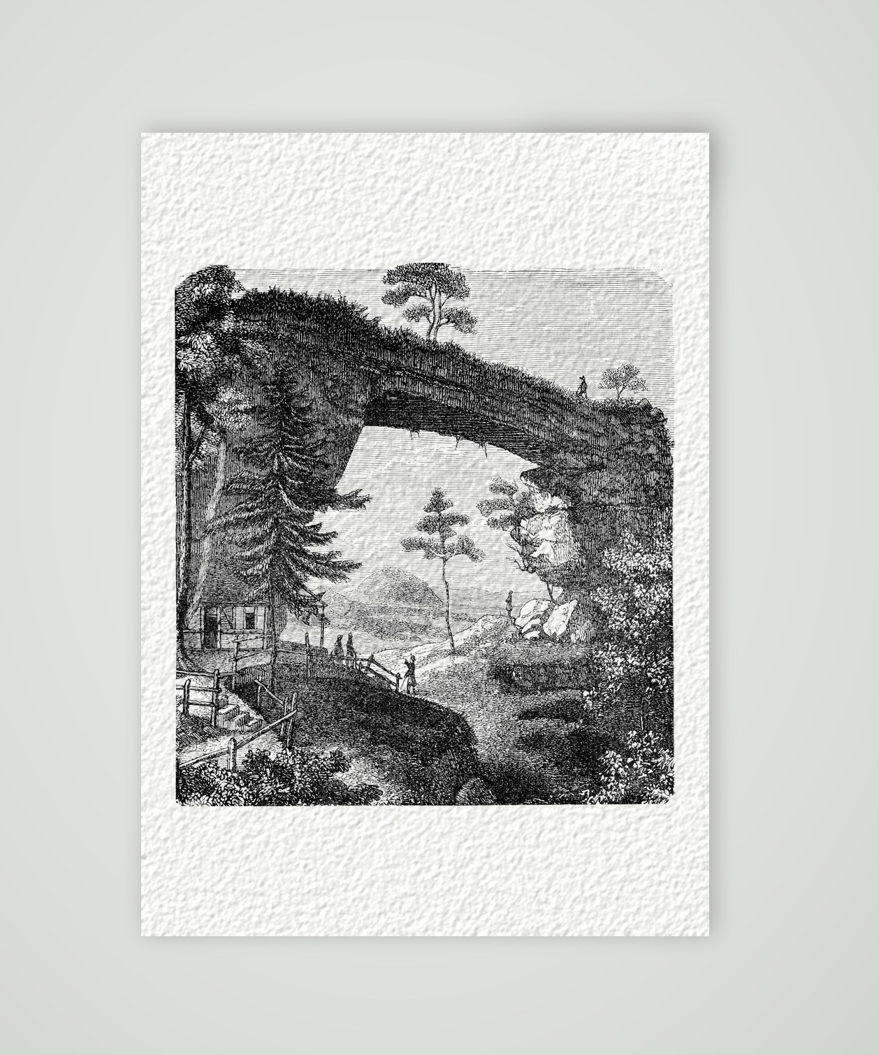 Das Prebischtor in der Böhmischen Schweiz – Holzstich, Kunstdruck auf Hahnemühle-Büttenpapier