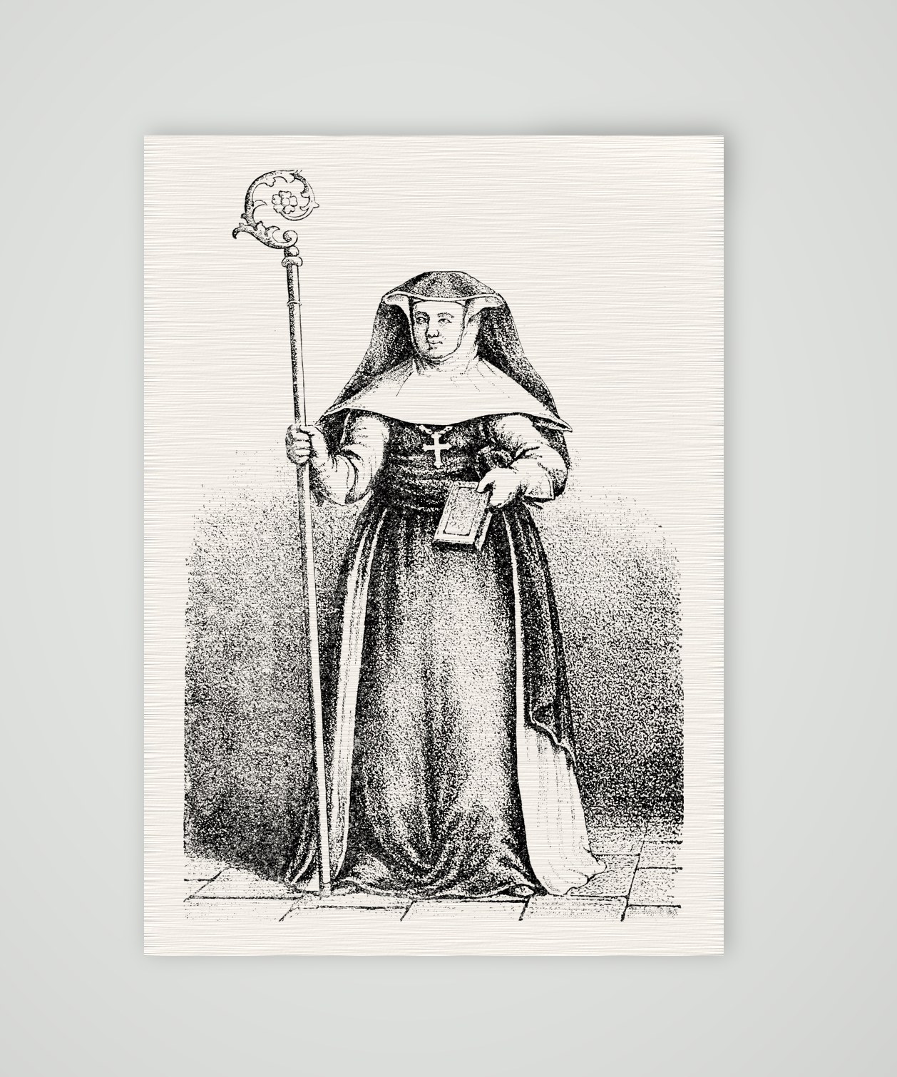 Ordenskleid der Äbtissin von Marienstern – Holzstich, Kunstdruck auf Leinenpapier