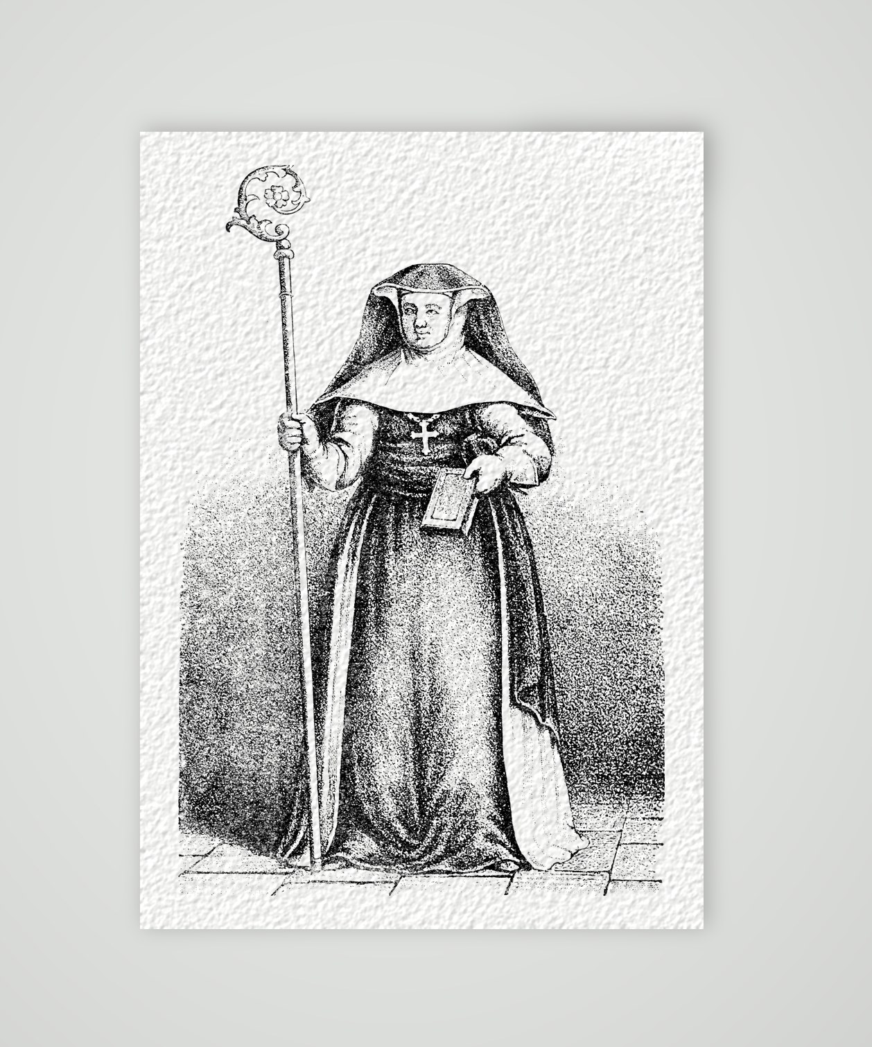 Ordenskleid der Äbtissin von Marienstern – Holzstich, Kunstdruck auf Hahnemühle-Büttenpapier