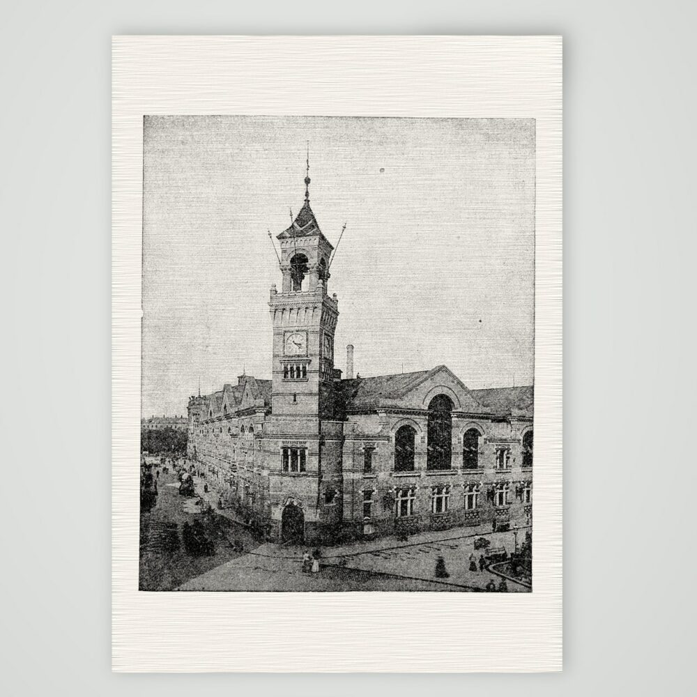 Leipzig, die Zentralmarkthalle – Buchreproduktion nach Fotografie, Kunstdruck auf Leinenpapier