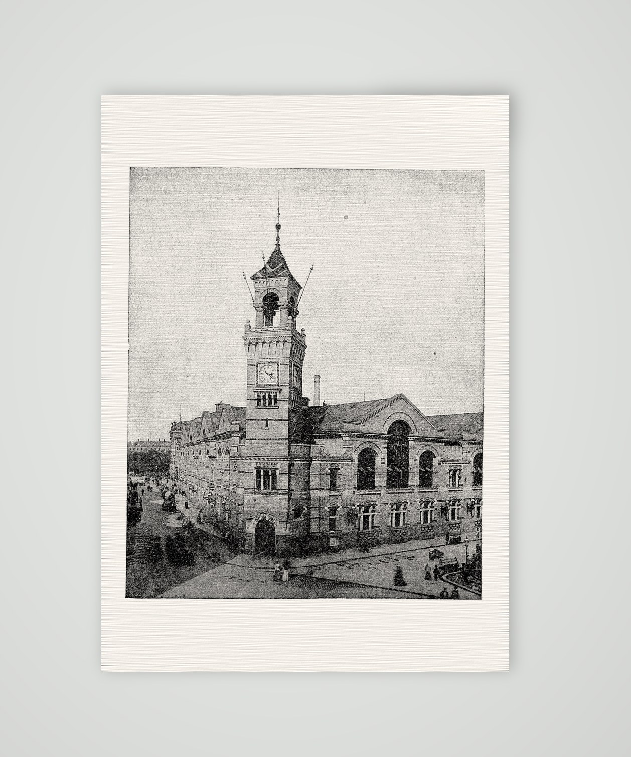 Leipzig, die Zentralmarkthalle – Buchreproduktion nach Fotografie, Kunstdruck auf Leinenpapier
